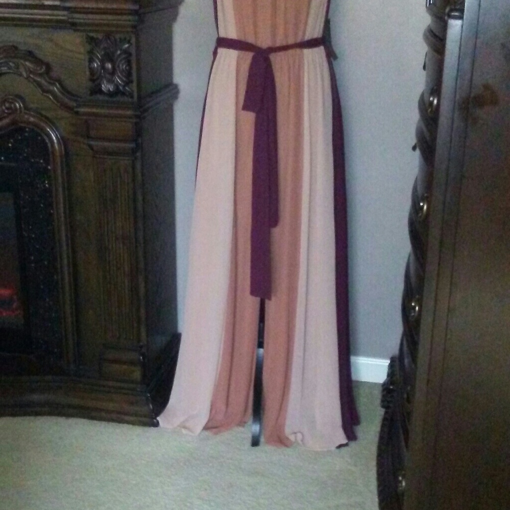 New-Multi Sleeveless Color Bloc Dress